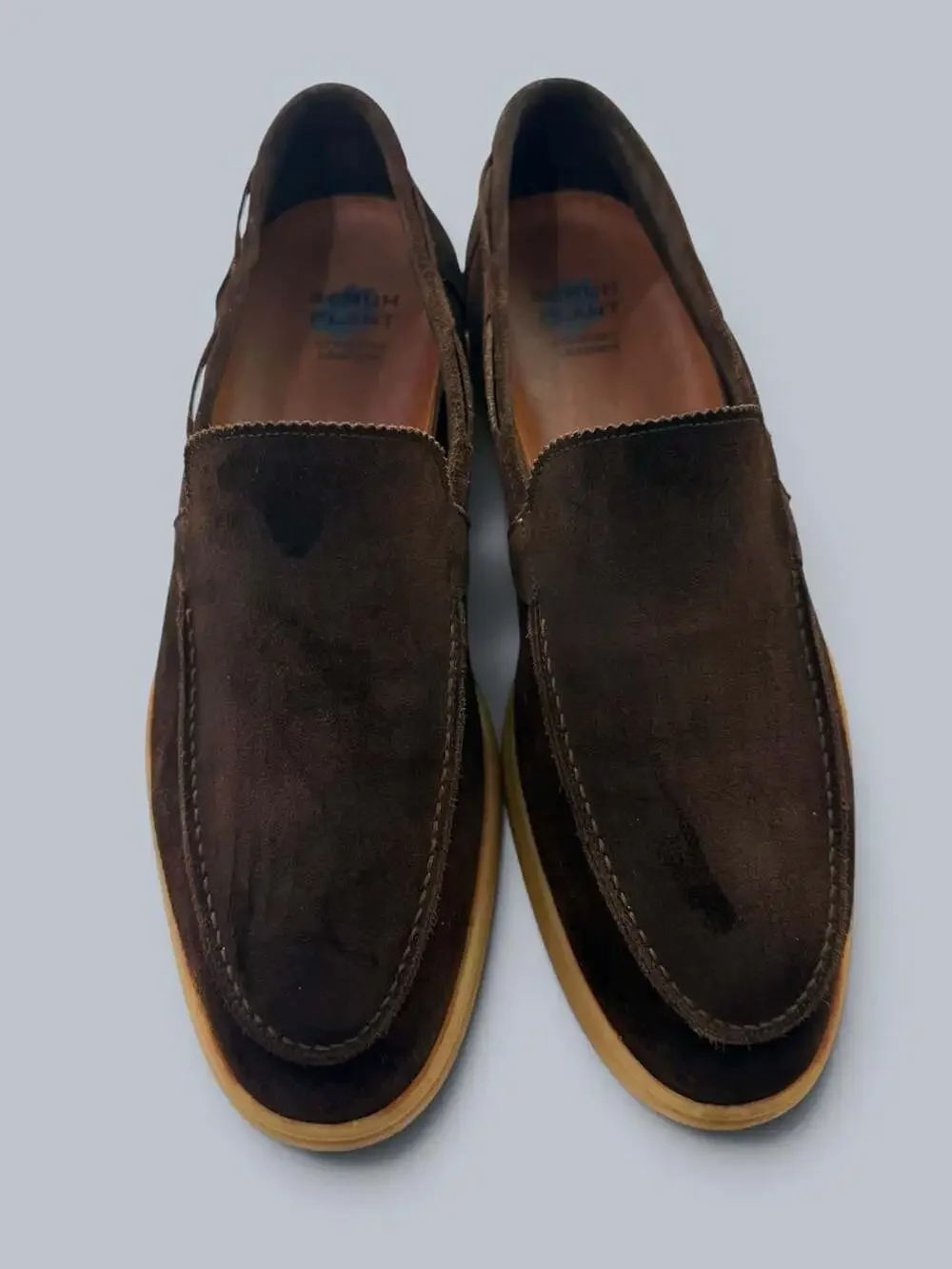 Aurelien Chocolate Brown Suede Yacht Loafer Sz 11US 44EU